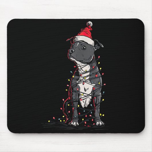 Staffordshire Bull Terrier Christmas Graphics Dog  マウスパッド (正面)