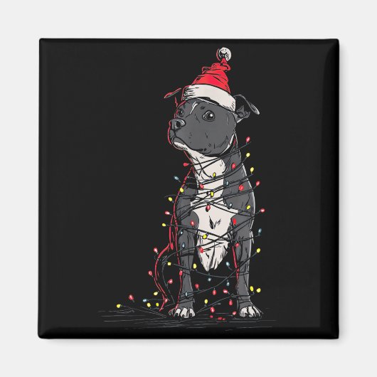 Staffordshire Bull Terrier Christmas Graphics Dog  マグネット (正面)