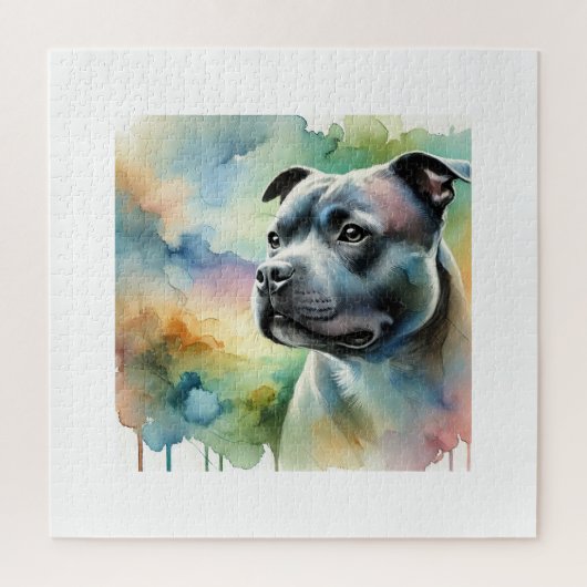 Staffordshire Bull Terrier in Light 100924AREF144  ジグソーパズル (縦)