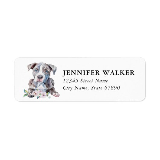 Staffordshire Bull Terrier Return Address Labels ラベル (正面)