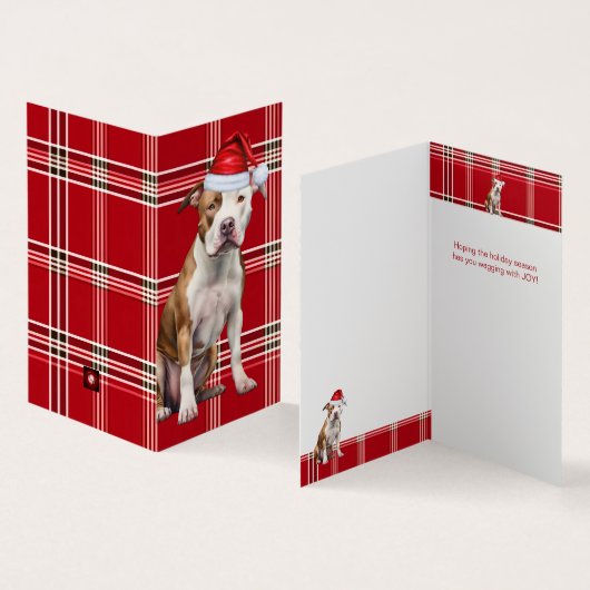 Staffordshire Dog Holiday Red Plaid Christmas (内部&外部)