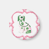 Staffordshire Dog Opt 1 in Pink and Green Magnet マグネット (正面)