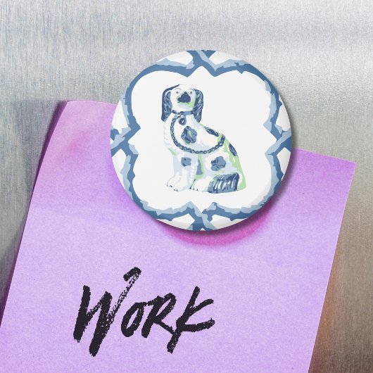 Staffordshire Dog Opt 1 in Slate and Green Magnet マグネット