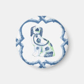 Staffordshire Dog Opt 1 in Slate and Green Magnet マグネット (正面)