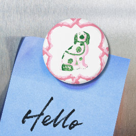 Staffordshire Dog Opt 2 in Pink and Green Magnet マグネット