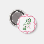Staffordshire Dog Opt 2 in Pink and Green Magnet マグネット (正面/裏面)