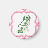 Staffordshire Dog Opt 2 in Pink and Green Magnet マグネット (正面)
