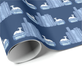 Staffordshire Greyhounds and Books Wrapping Paper ラッピングペーパー