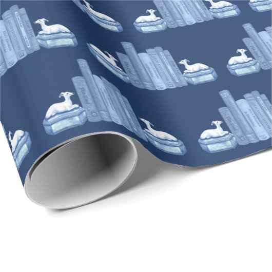 Staffordshire Greyhounds and Books Wrapping Paper ラッピングペーパー (ロールコーナー)