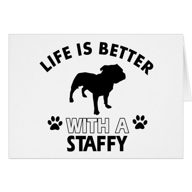 Staffy犬の品種デザイン (正面横)