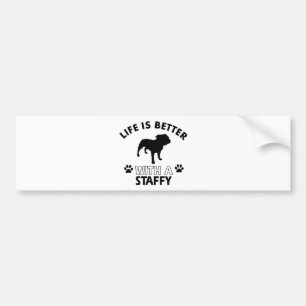 Staffy犬の品種デザイン バンパーステッカー