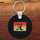 Staffy Dog Clic Retro Vintage Style  キーホルダー (正面)