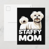 Staffy mom with maltese t shirt design vector  シーズンポストカード (正面/裏面)