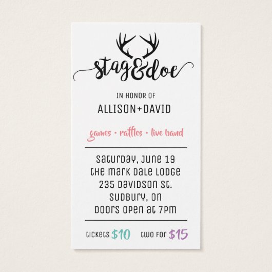 StagおよびDoeチケット (裏面)