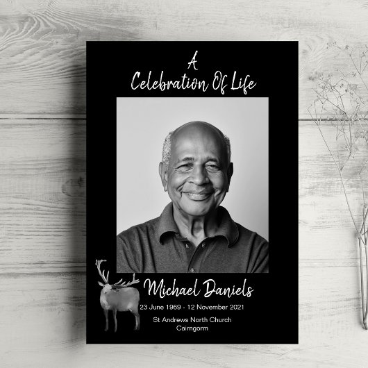 Stagと〔雄ジカの〕枝角お祝いのLife Photo Card 招待状