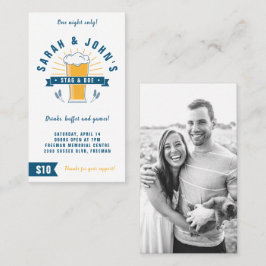 StagとDoeのチケット – 白のビアスタイン 名刺