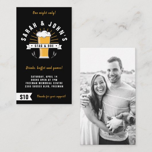 StagとDoeの写真チケット- Beer Stein on Black 名刺 (正面/裏面)