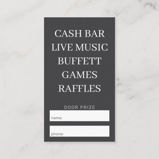 StagとDoeチケットクラシックビールパーティー 名刺 (裏面)