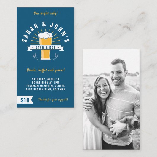 StagとDoeチケット- Beer Stein 名刺 (正面/裏面)