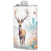 Stagヴィンテージ動物自然森林花アート フラスク (左)