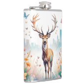 Stagヴィンテージ動物自然森林花アート フラスク (右)