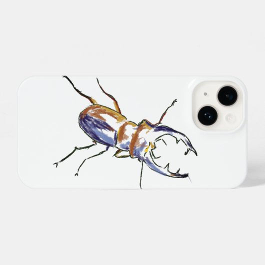  Stag Beetle Drawing iPhoneケース (裏面横)