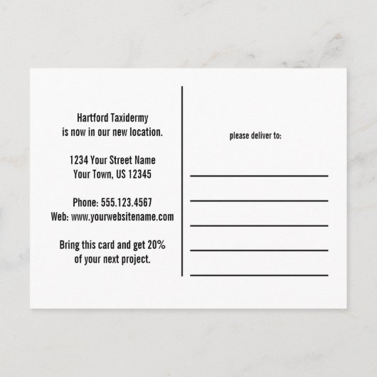 Stag Buck Swirlsが華美発表を進める | 案内ポストカード (裏面)