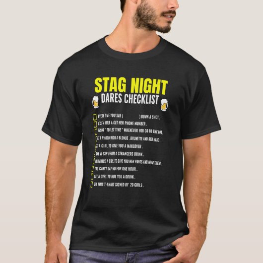 Stag Doチェックリストゲーム1 Tシャツ (正面)