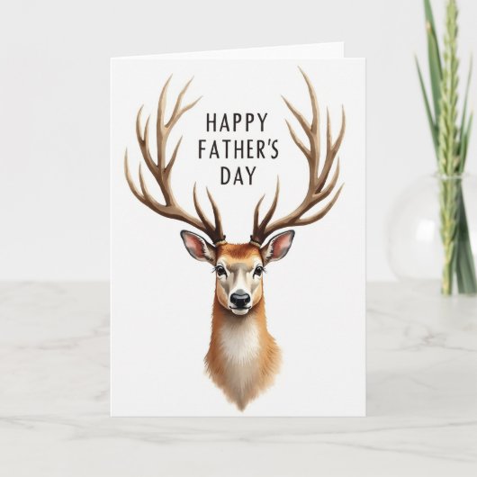 Stag Fathers Day Message Card カード (正面)