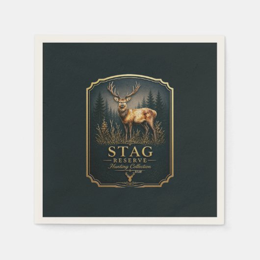 STAG – HUNTING COLLECTION  スタンダードカクテルナプキン (正面)
