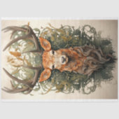 Stag In Foliage 4 Decopage紙 薄葉紙 (正面)