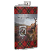 Stag in Heather w/Wallaceバッジパーソナライズされた フラスク (右)