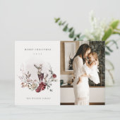 Stag Marsala Folidsリース写真メリークリスマス シーズンカード (スタンド正面)