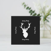  stag night - 独身最後の夜（または男だけの会） 黒白 招待状 (スタンド正面)