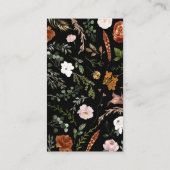 Stag rust blackシックなフローラエレガントな結婚予算 エンクロージャーカード (裏面)