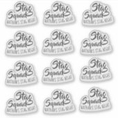 Stag Squad のパーソナライズされた新郎会グッズ シール (正面)