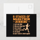 Stages Of Marathon Running Sarcastic Runner Graphi インビテーションポストカード (正面/裏面)