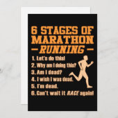 Stages Of Marathon Running Sarcastic Runner Graphi サンキューカード (正面/裏面)