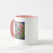 Stain Glass Lilies and Dragon Flies Pink マグカップ (正面左)
