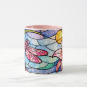 Stain Glass Lilies and Dragonflies Pink マグカップ (中央)