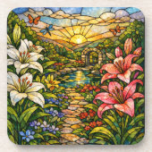 Stain Glass Lilies and Sunshine コースター (正面)