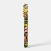 Stain Glass Lilies Butterflies and Sunshine iPhoneケース (左側面)