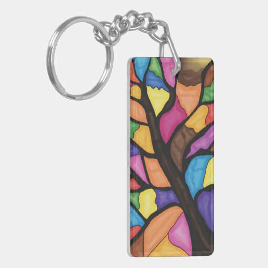 Stain glass tree art  キーホルダー (正面左)