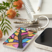 Stain glass tree art  キーホルダー (正面右)