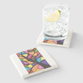 Stain glass tree art  ストーンコースター (横)