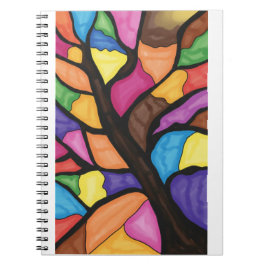 Stain glass tree art  ノートブック