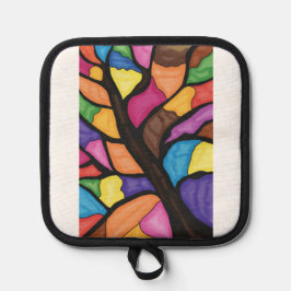 Stain glass tree art  鍋敷き