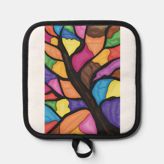 Stain glass tree art  鍋敷き (正面)