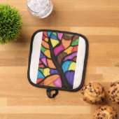 Stain glass tree art  鍋敷き (トップダウン)