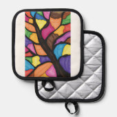 Stain glass tree art  鍋敷き (正面/裏面)